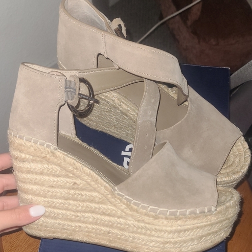 Women's Beige Wedge Sandals